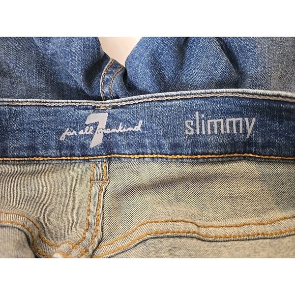 7 For All Mankind NWT Men's Slimmy Slim Straight Fit Jeans Size 36 Champlin t22 - Picture 5 of 9